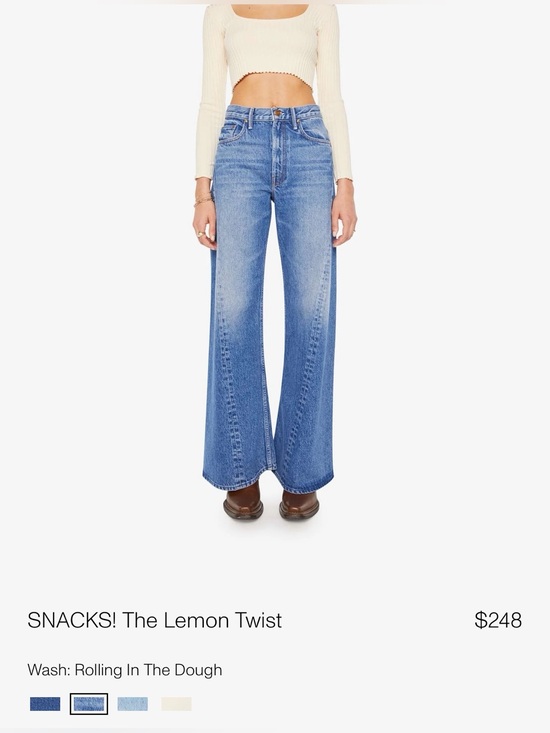 MOTHER Denim - NWT Mother Snacks! The Lemon Twist Sneak Jeans Size 27 - Rolling in the Dough